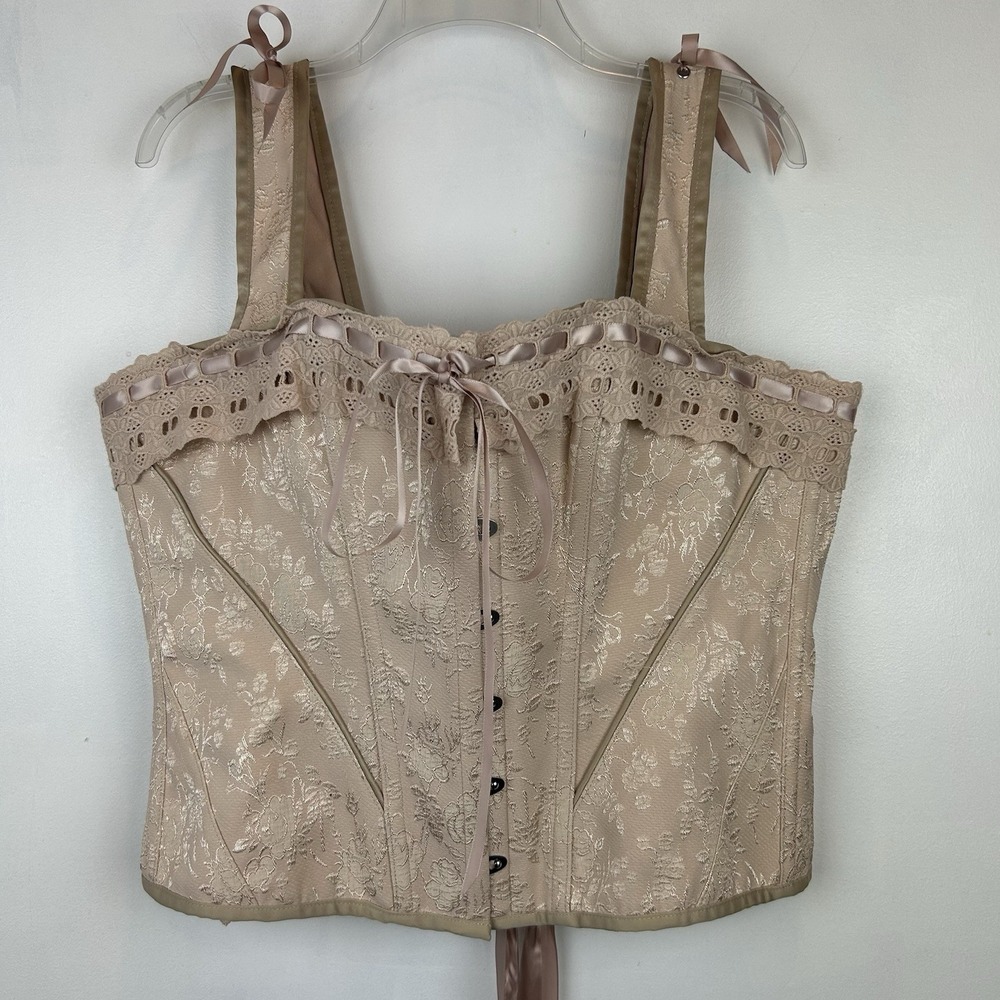 Corset Story Womens US 20 UK 24 Beige Tapestry Festival Renaissance Steampunk